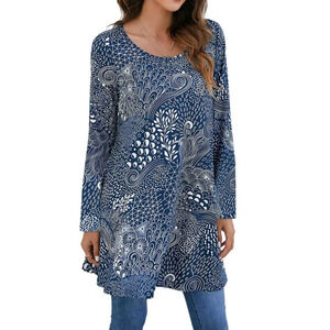 Fantaslook Womens Plus Size Casual Long Sleeve Shirt Tunic 2XL